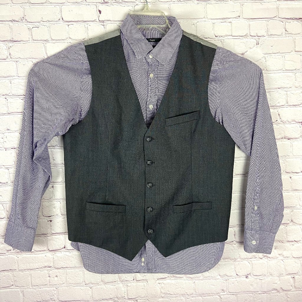 Perry Ellis Men's Gray Slim Fit Vest. Size Large